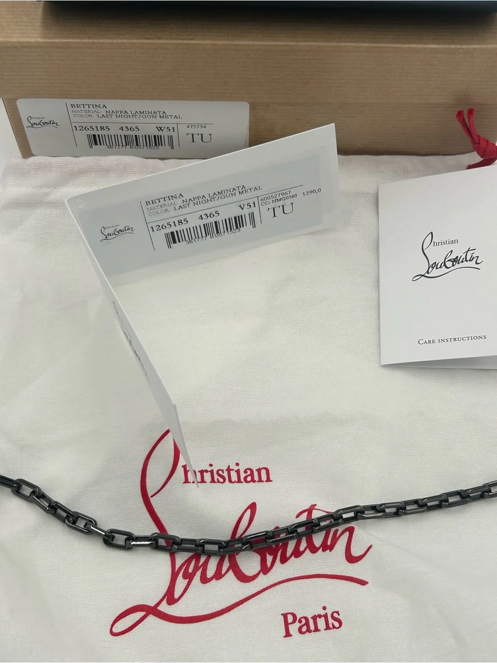 Women's Christian Louboutin Bettina nappa  lamb leather wallet on a chain